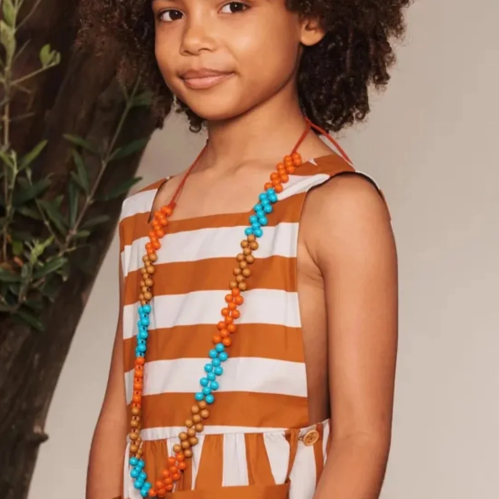 Zara Bead Necklace On Textile Cord Adjustable Length